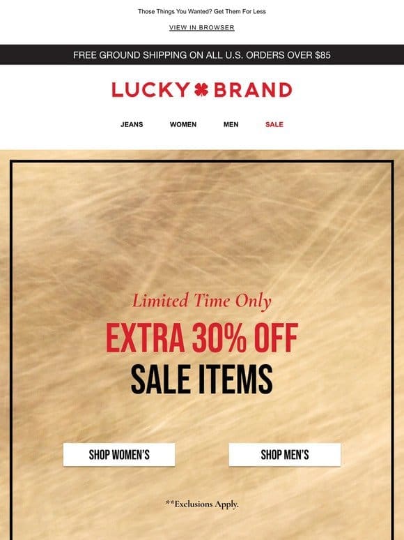 Extra 30% Off Sale Styles!