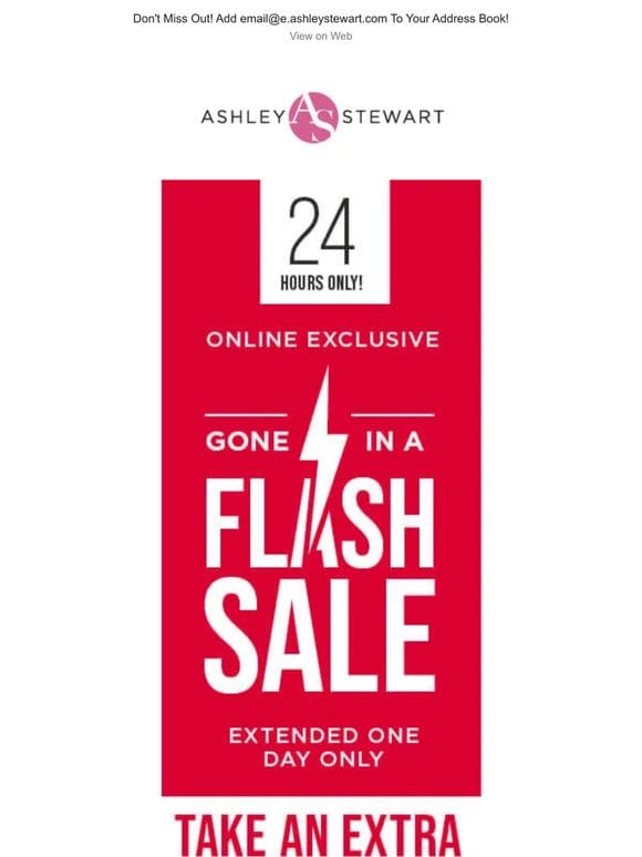 Extra 50% off Clearance Flash Sale Ending Tonight!