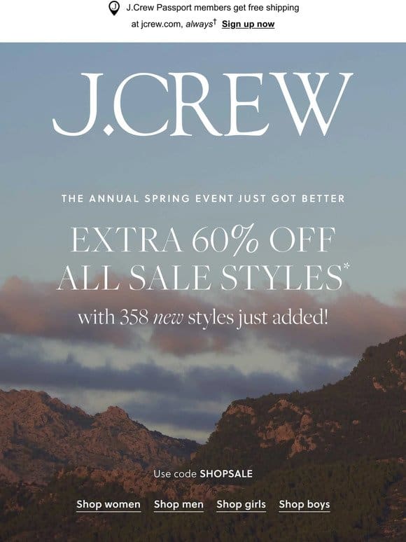Extra 60% off sale is almost over…