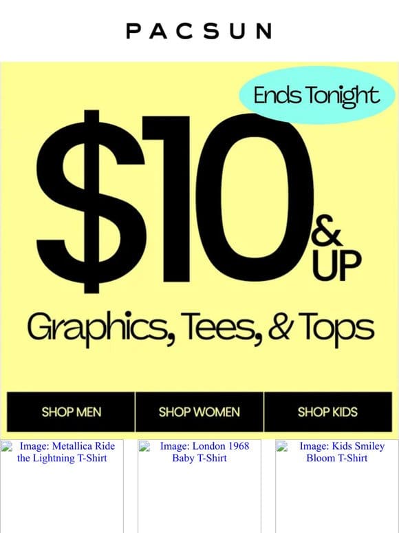 FINAL HRS ⏱️ $10 Graphics， Tees， & Tops