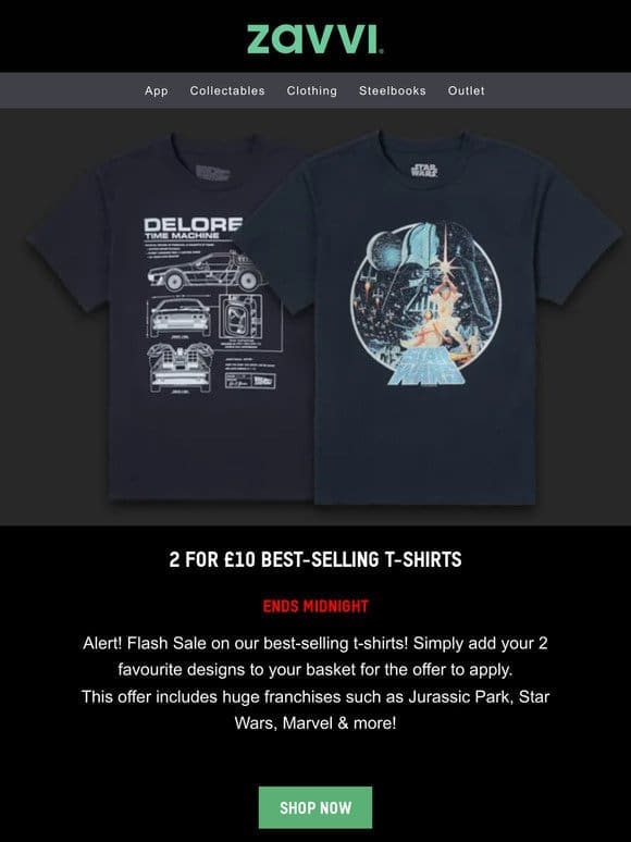 FLASH Deal! 2 for £10 Geek T-Shirts