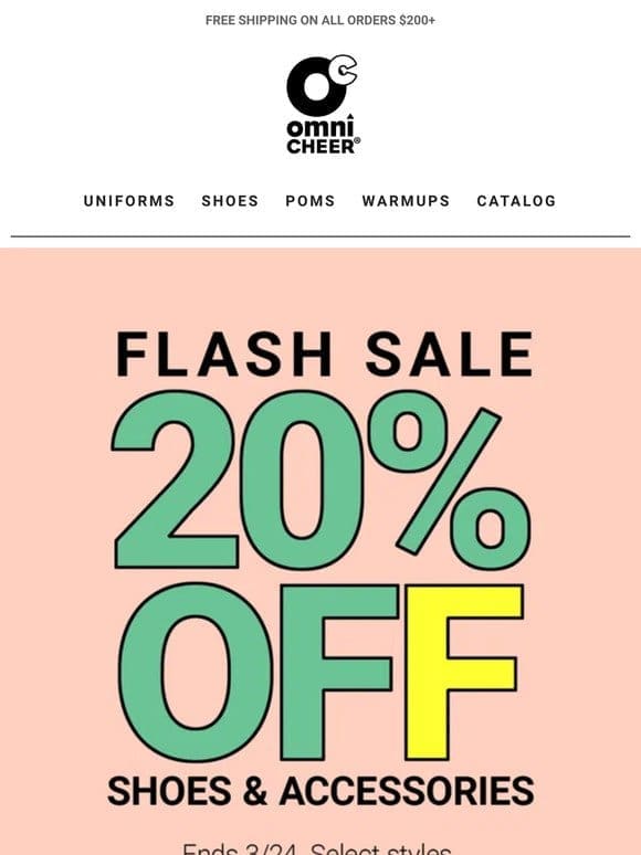FLASH SALE: 20% Off Shoes and Accessories
