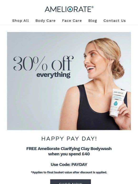 FREE Clarifying clay bodywash with your next order!