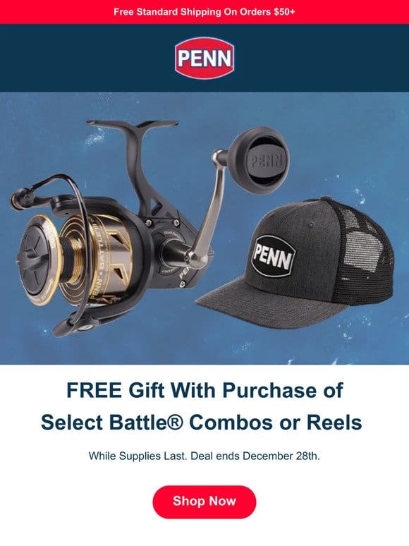 FREE Gift With Purchase of Select Battle® Combos or Reels