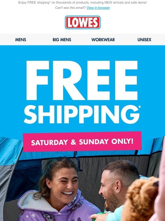 FREE SHIPPING SATURDAY & SUNDAY!   Shop online now!