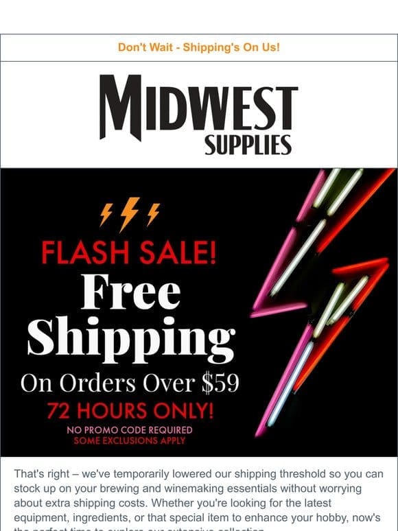 FREE Shipping on orders over $59+