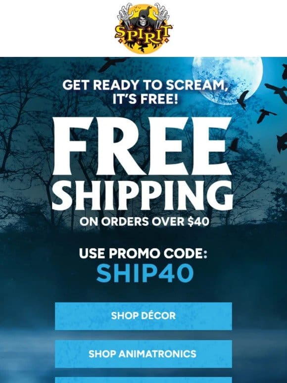 FREE shipping over $40