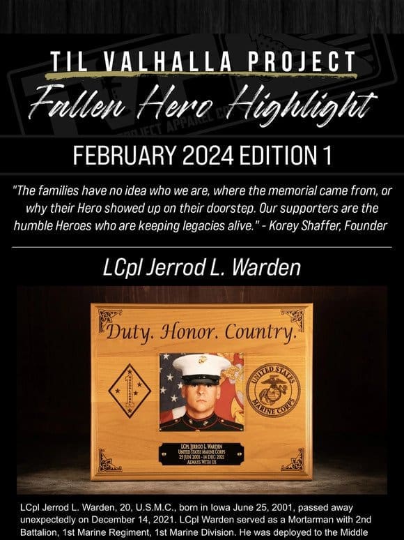 Fallen Hero Newsletter | The Heroes You Helped Honor
