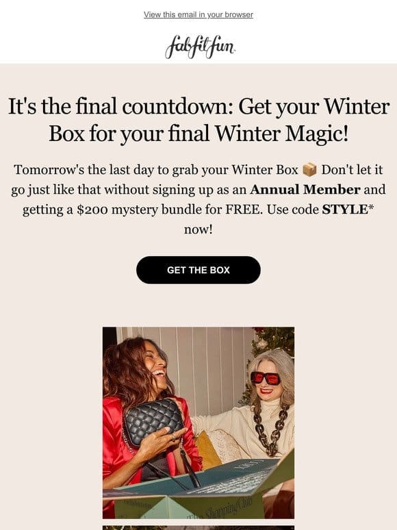 Final Countdown: Your Winter Box Ends Tomorrow!  ❄️