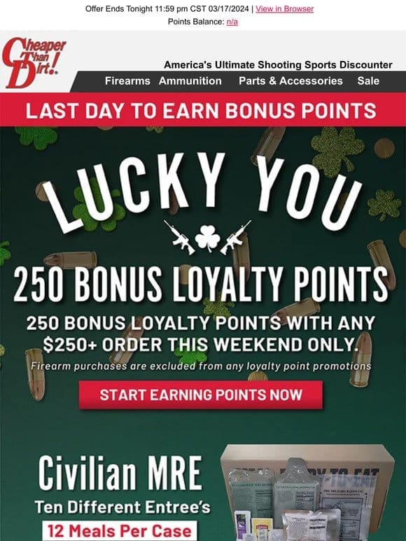 Final Hours To Earn 250 Bonus Loyalty Points