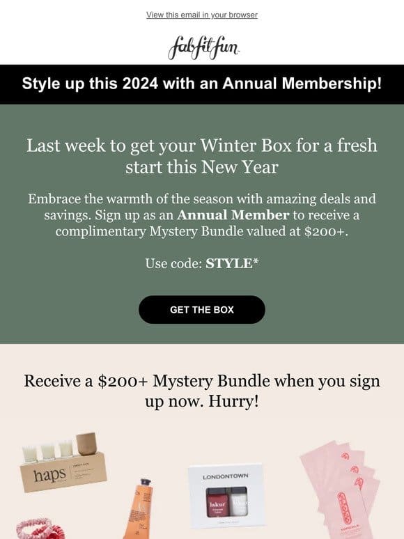 Final week to sign up & get your winter box