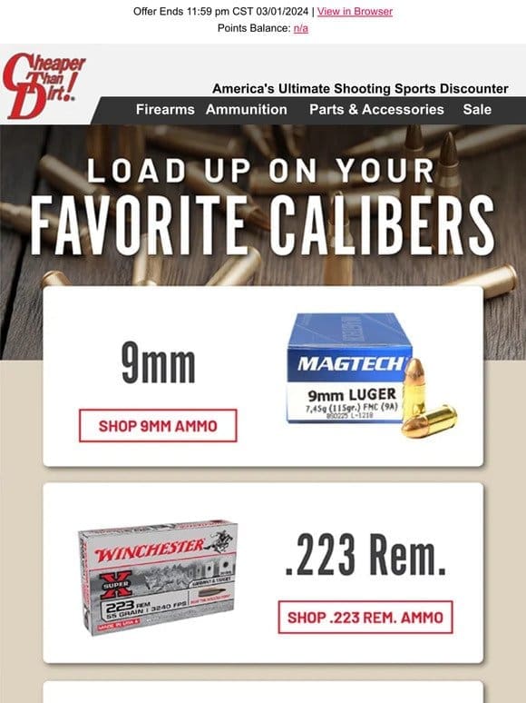 Find Your Caliber And Load Up Now