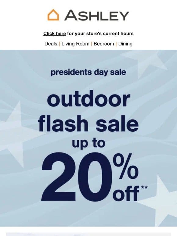 Flash Sale: Outdoor Furniture Up to 20% Off!