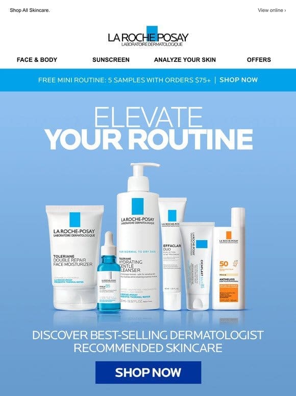 Free Mini 5-piece Routine with Orders $75+.