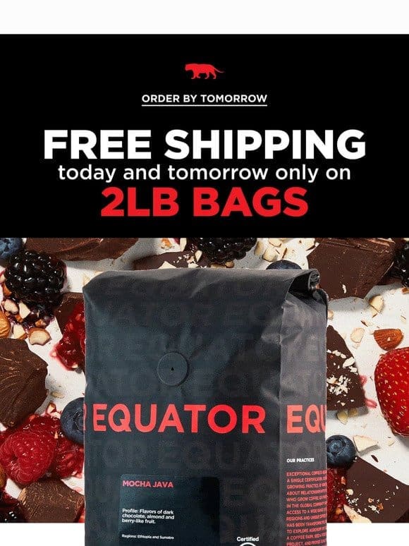 Free Shipping for 2lb Coffee Bags