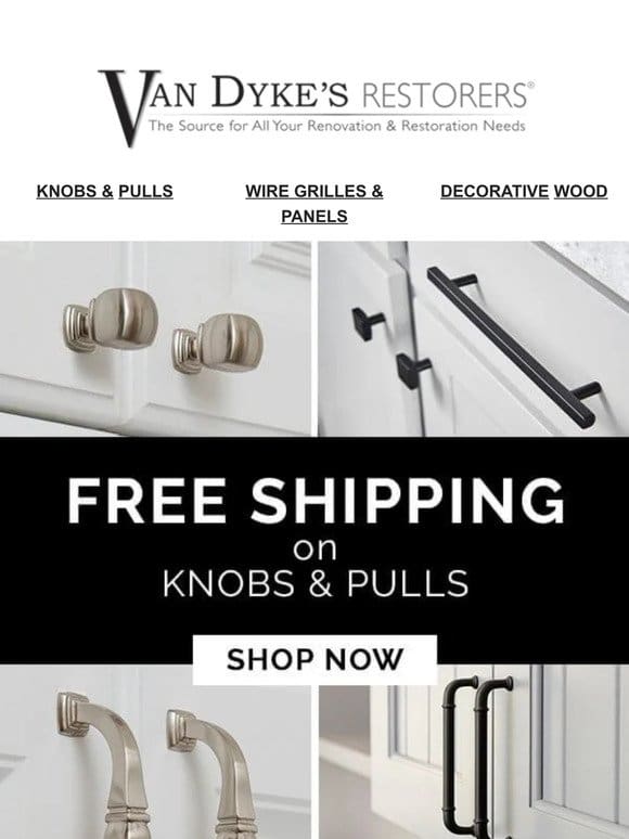 Free Shipping on Knobs & Pulls