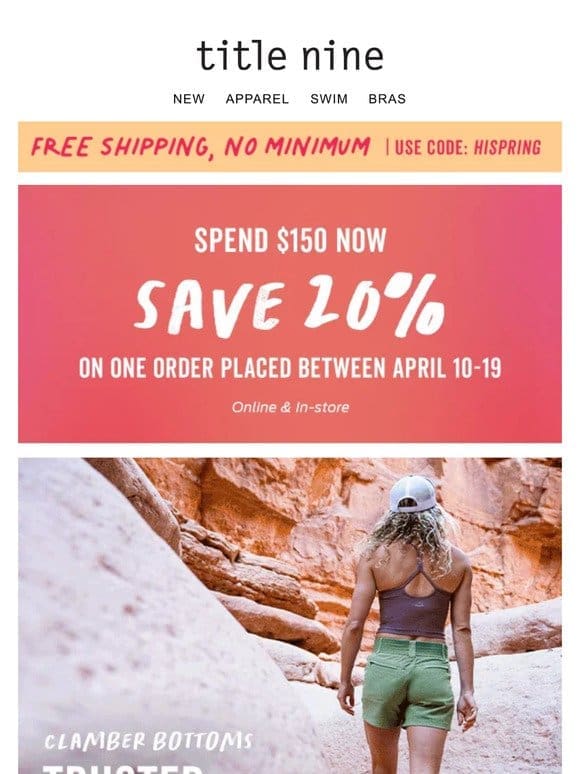 Free shipping + Buy now， save 20% later