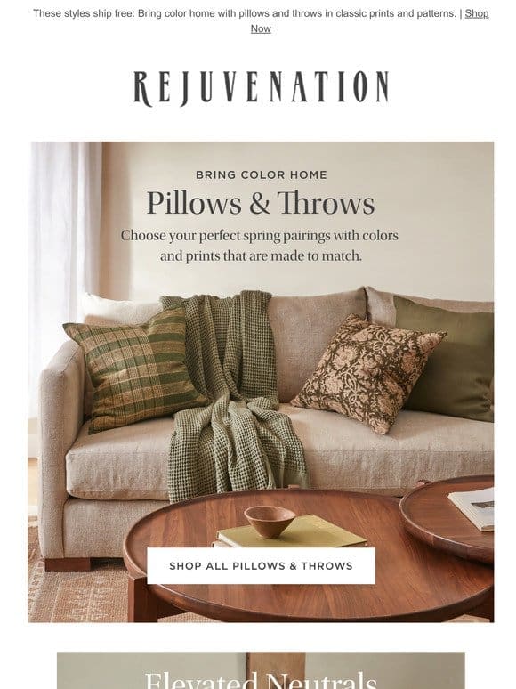 Fresh pillow pairings for your springtime living room