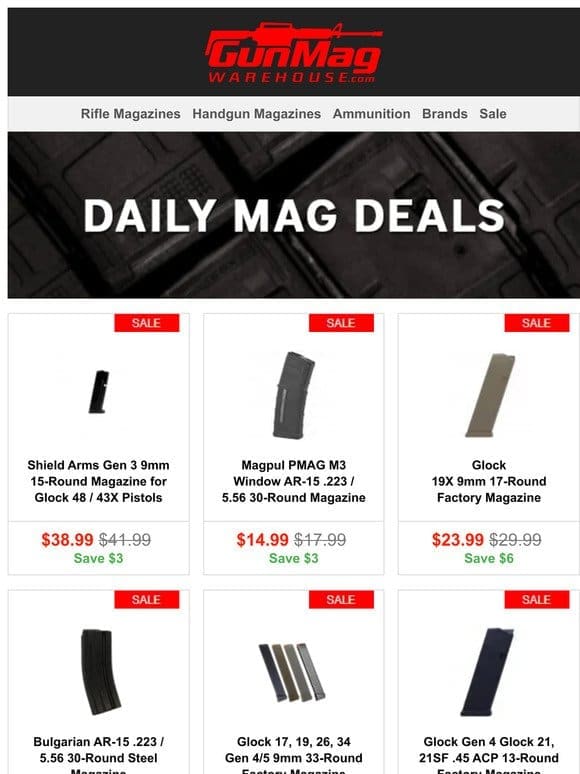Friday Deals To Kick Off Your Weekend | Shield Arms 9mm 15rd Glock 48/43X for $39
