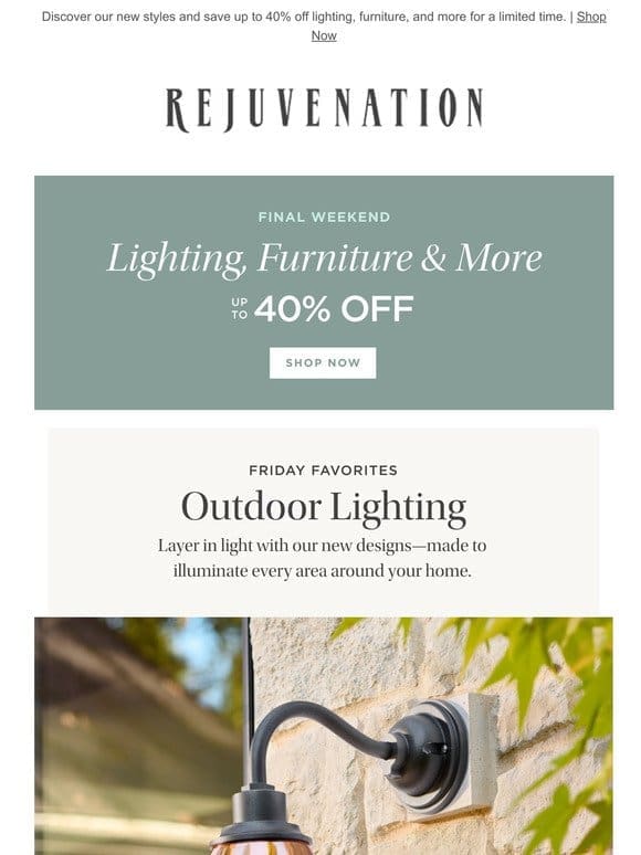 Friday Favorites: New outdoor lighting + Final weekend to enjoy our sale