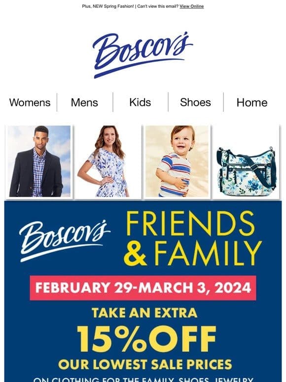 Friends & Family Starts Today! Extra 15% Off Inside