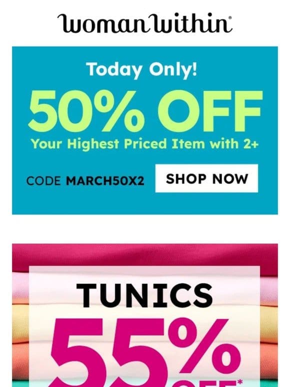 Friend， 50% off? It’s Yours!