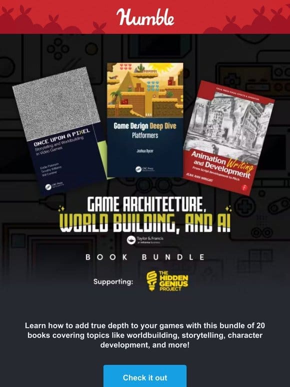 Game developers， get 20 books on worldbuilding， storytelling & much more!