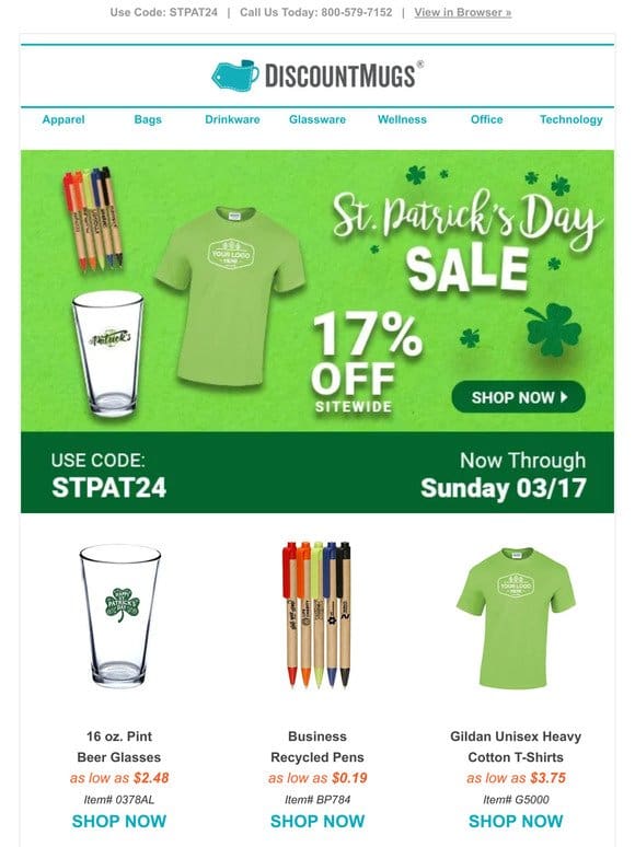 Get 17% Off During Our St. Patrick’s Day Sale!