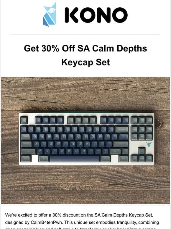 Get 30% Off SA Calm Depths Keycap Set