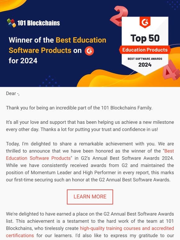 Get 30% off on Learning Plans – 2024 G2 Best Education Product Winner