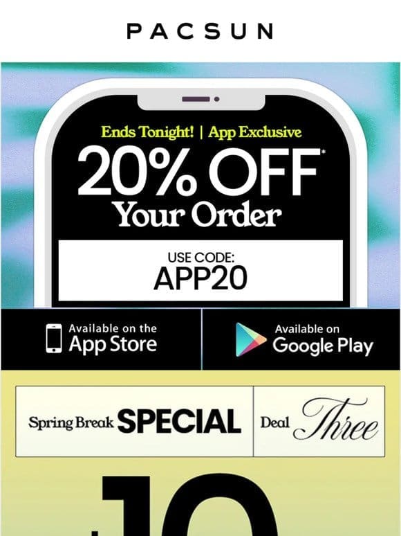 Get App-y: 20% Off Your Order + $10 Graphics & Tops (Ends Tonight!)