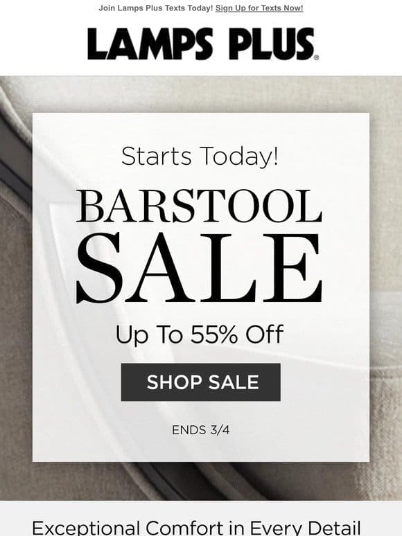 Get Comfy with Our BARSTOOL Sale: Up to 55% Off