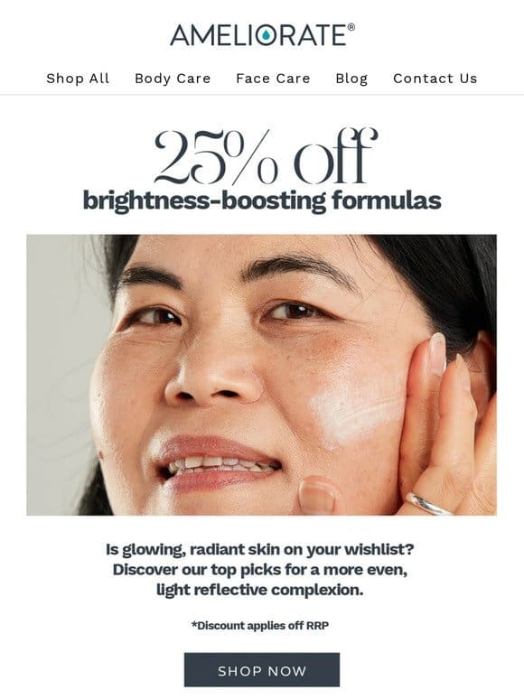 Get Glowing: Enjoy 25% Off Radiant Skincare Today!