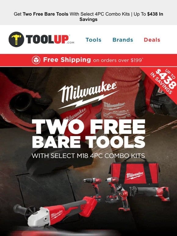 Get TWO FREE Milwaukee Bare Tools with These Kits