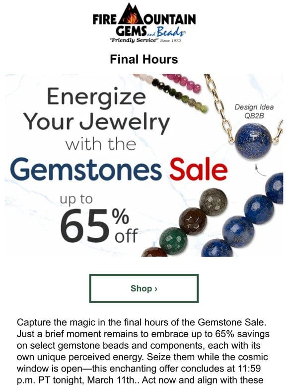Get Your Favorite Gemstones Before the Sale Ends