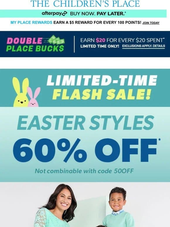 Get a jump on 60% off ALL Easter FLASH SALE!