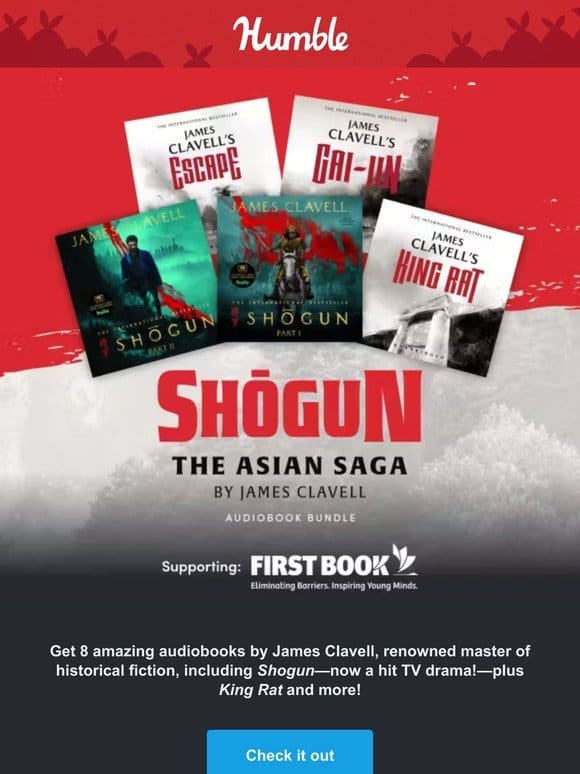 Get the Shogun audiobook & other works from renowned author James Clavell ⛩️