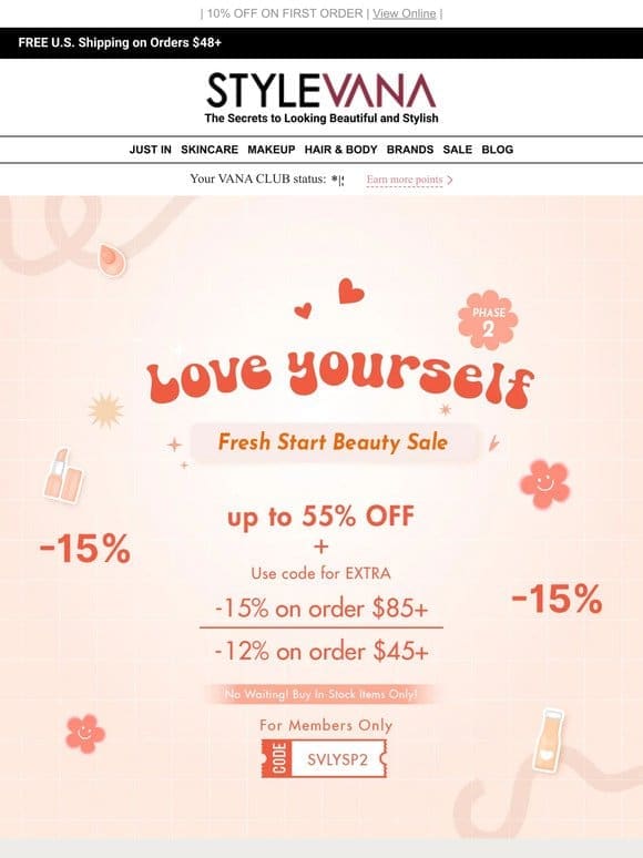 Going quickly: up to 55% OFF to start afresh!