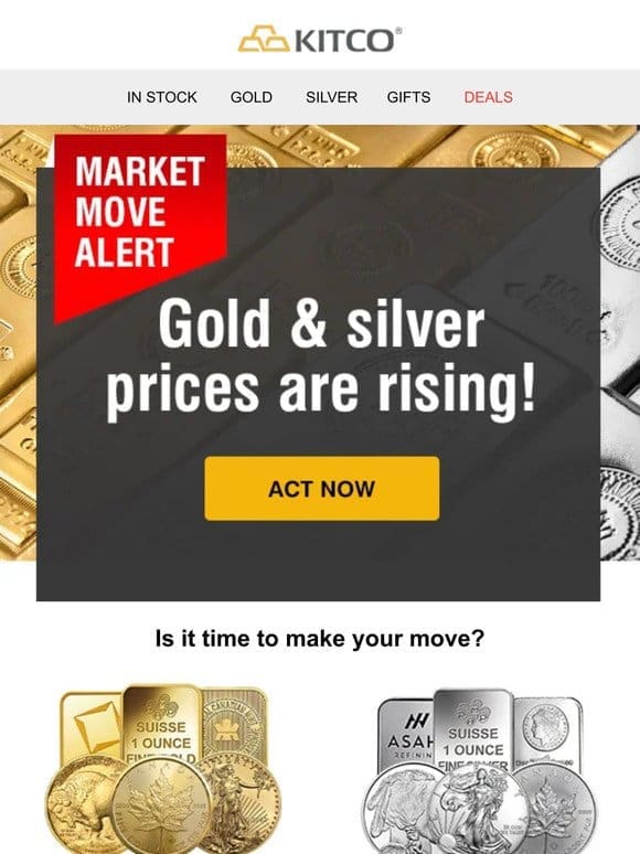 Gold and silver prices continue to rise!