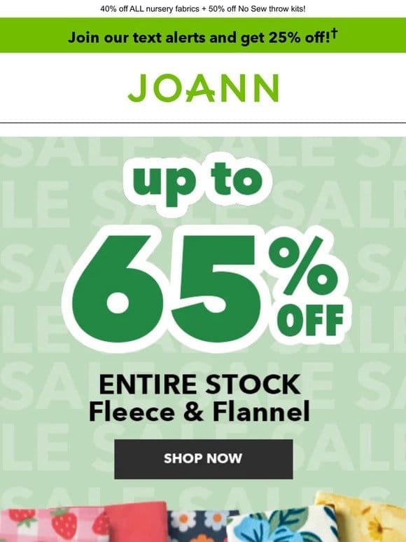 Have a Snuggly Spring: Up to 65% off fleece & flannel!