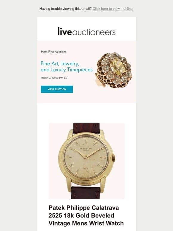 Hess Fine Auctions | Fine Art， Jewelry， and Luxury Timepieces