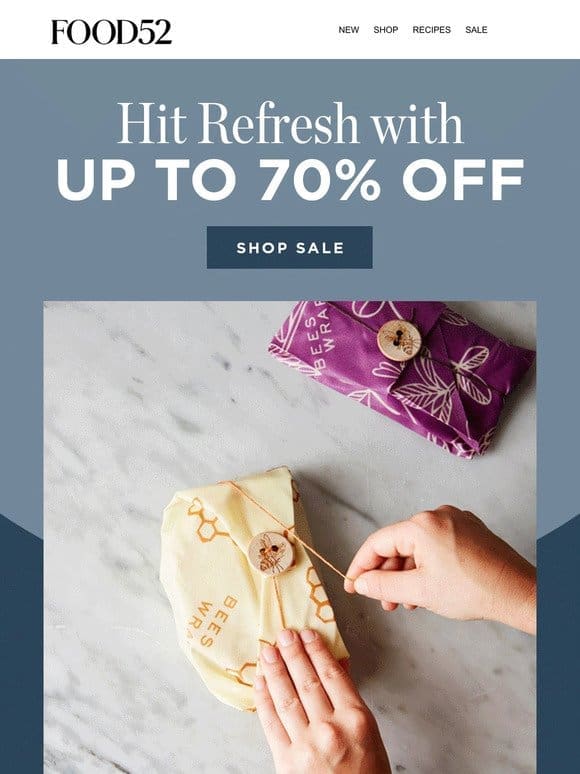 Hit refresh with up to 70% off everyday staples