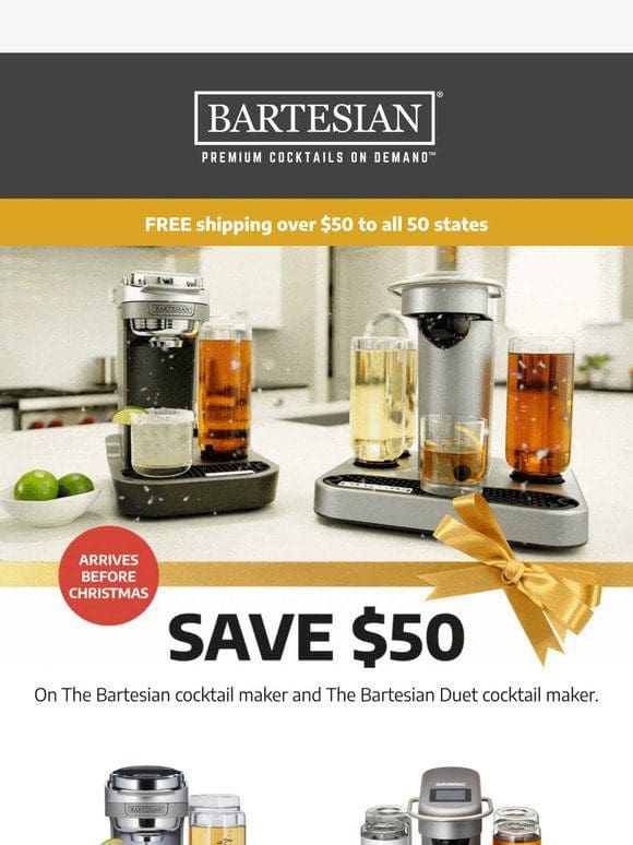 Holiday Deals: SAVE $50 on your choice of cocktail maker
