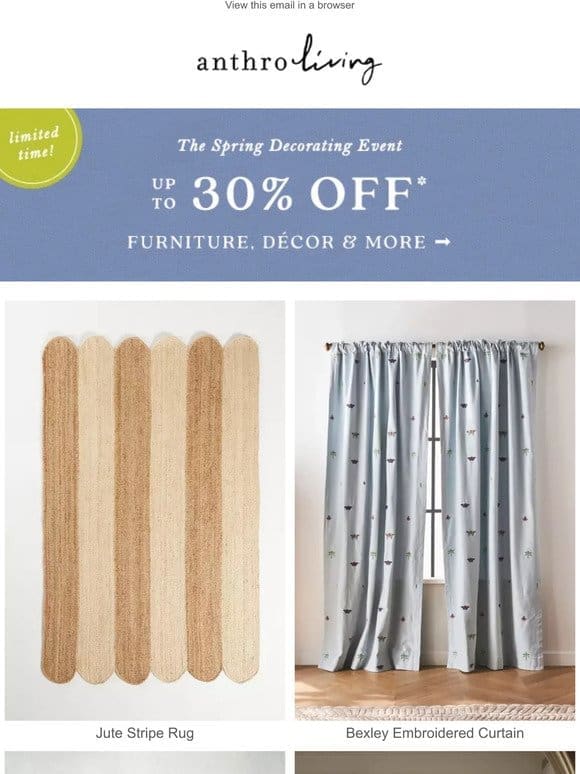 Home， Spring， Home: Up to 30% Off