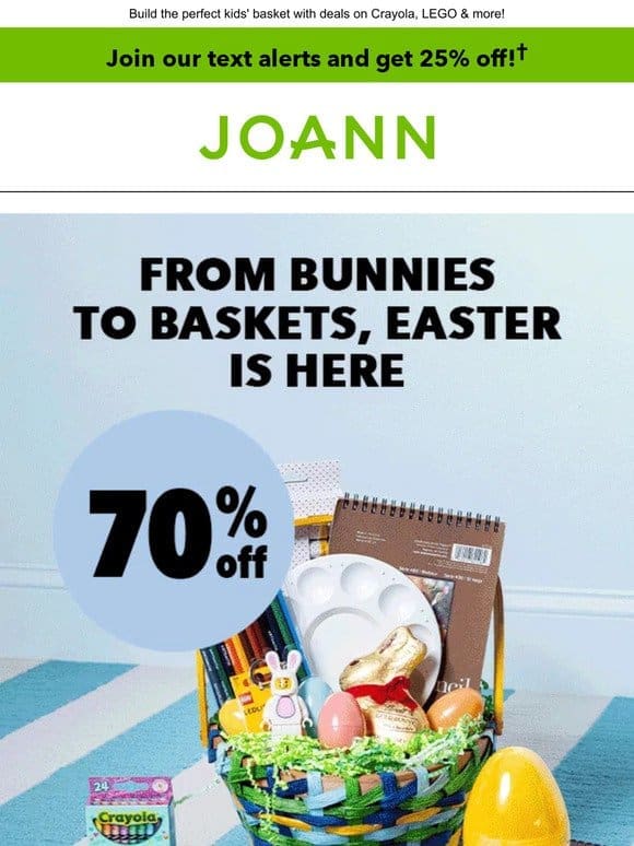 Hop to It: 70% off ALL Easter