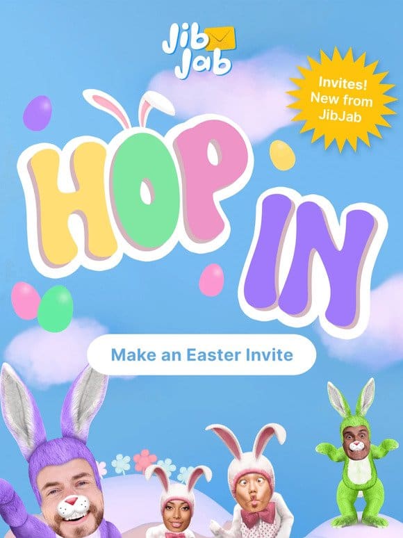 Hop to it! Gather for Easter Fun w/ JibJab Invites
