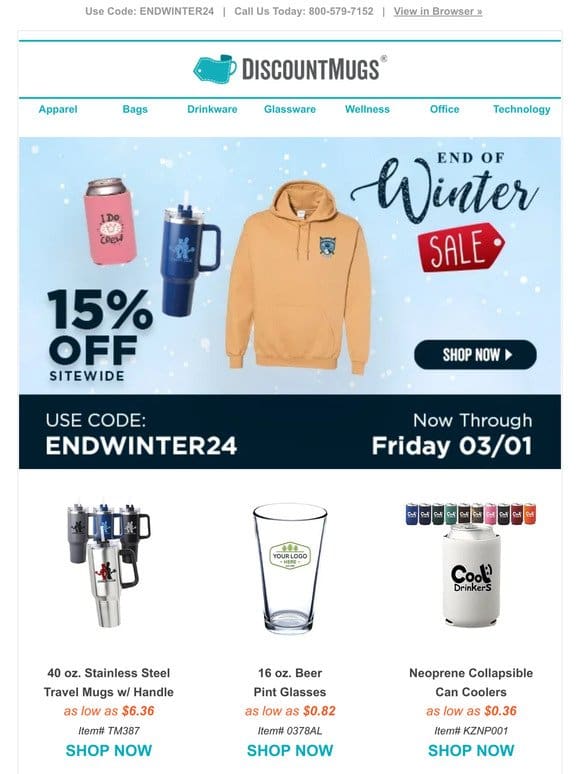 Hot Deals to Beat the Cold: 15% Off Sitewide