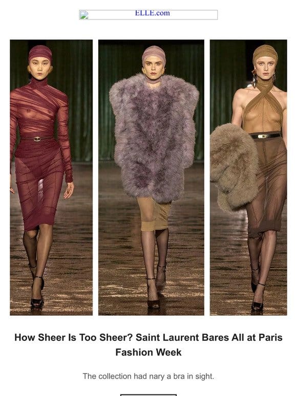 How Sheer Is Too Sheer? Saint Laurent Bares All at Paris Fashion Week