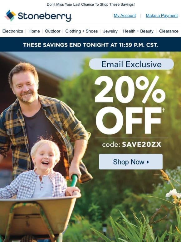 Hurry， 20% Off Is Ending Soon!