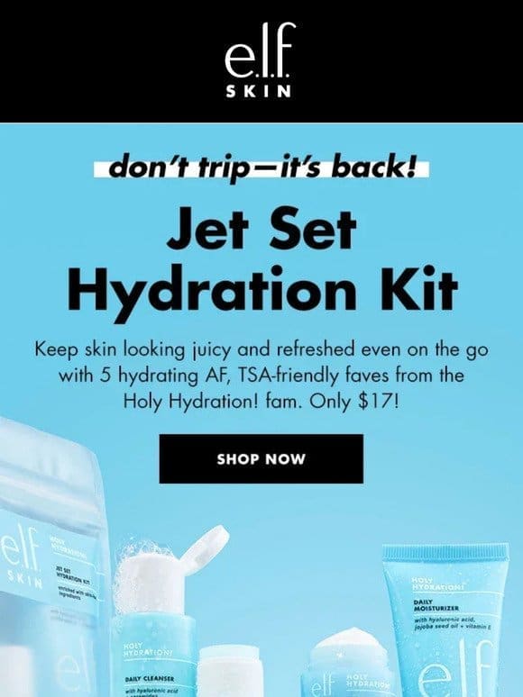 IT’S BACK ✈️  Jet Set Hydration Kit